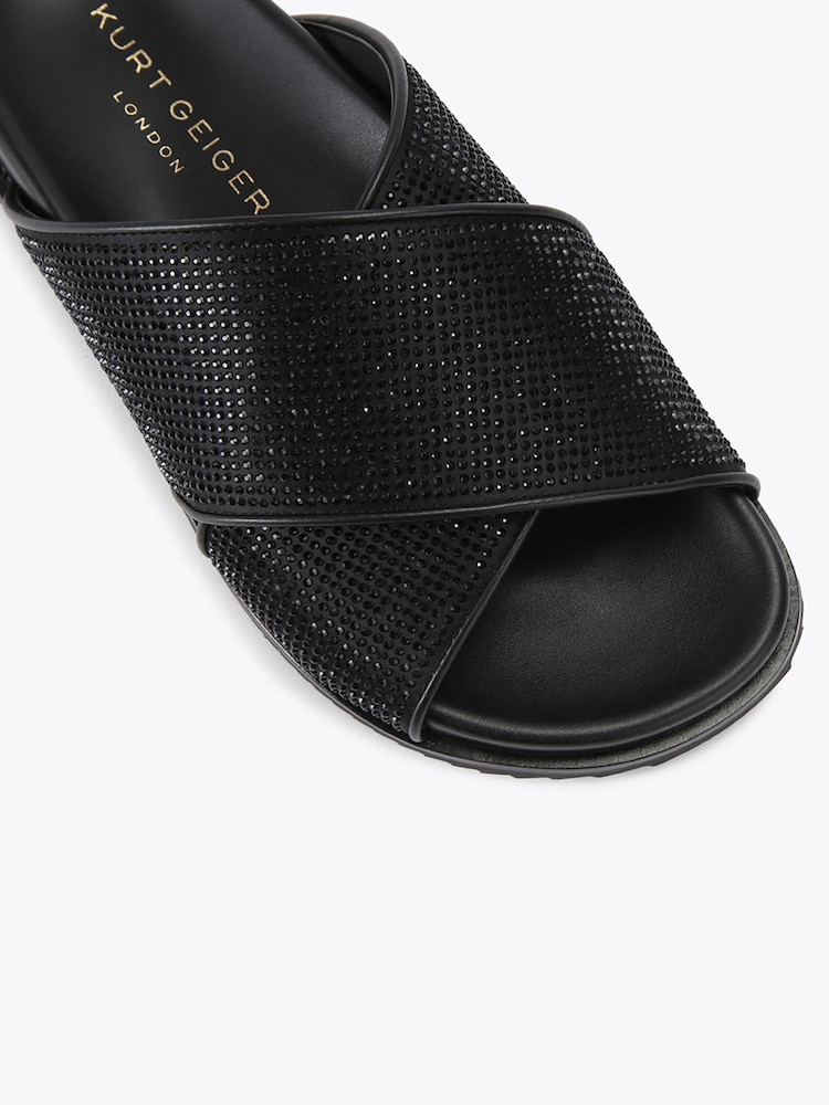 Kurt Geiger London Black Fabric Footbed Sandals - Image 4 of 4 Kurt Geiger London Black Fabric Footbed Sandals - Image 4 of 4