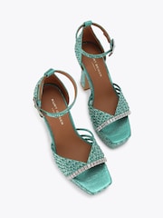 Kurt Geiger London Green Crystal Strap Platform Sandals - Image 3 of 5