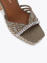 Kurt Geiger London Cream Crystal Strap Platform Sandals - Image 4 of 5