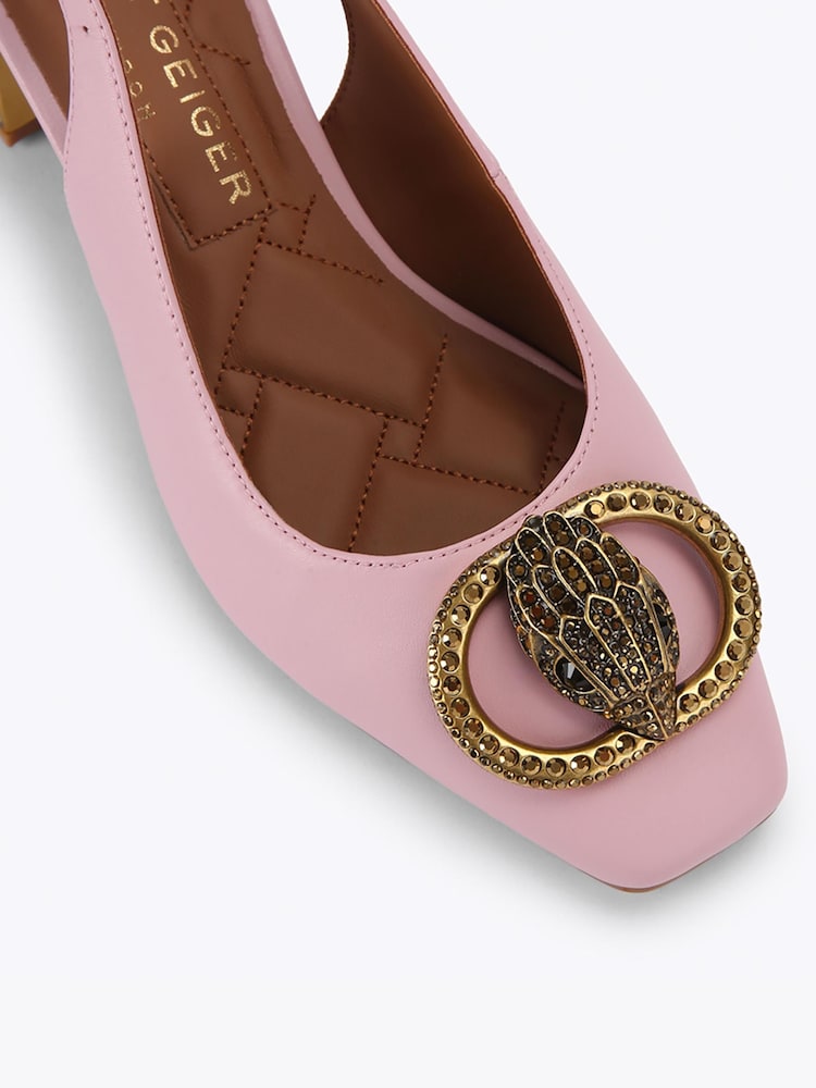 Kurt Geiger London Pink Chelsea Block Slingback Shoes - Image 4 of 4 Kurt Geiger London Pink Chelsea Block Slingback Shoes - Image 4 of 4
