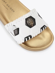 Kurt Geiger London Black Meena Eagle Footy Sandals - Image 5 of 5