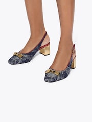 Kurt Geiger London Blue Kingsley Block Sling Sandals - Image 2 of 5