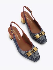 Kurt Geiger London Blue Kingsley Block Sling Sandals - Image 3 of 5
