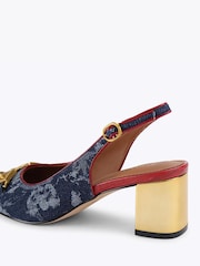Kurt Geiger London Blue Kingsley Block Sling Sandals - Image 4 of 5