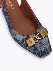 Kurt Geiger London Blue Kingsley Block Sling Sandals - Image 5 of 5