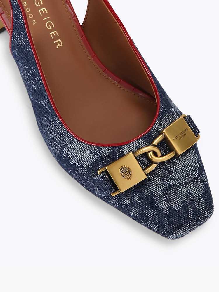 Kurt Geiger London Blue Kingsley Block Sling Sandals - Image 5 of 5 Kurt Geiger London Blue Kingsley Block Sling Sandals - Image 5 of 5