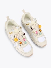 Kurt Geiger London Cream Kurt Bead Slim Runner Shoes - Image 3 of 5