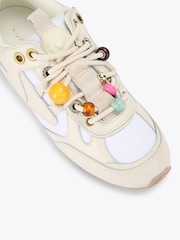 Kurt Geiger London Cream Kurt Bead Slim Runner Shoes - Image 5 of 5