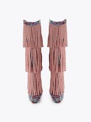 Kurt Geiger London Blue Western Fringe Pull On Boots - Image 3 of 4