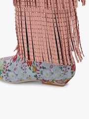 Kurt Geiger London Blue Western Fringe Pull On Boots - Image 4 of 4