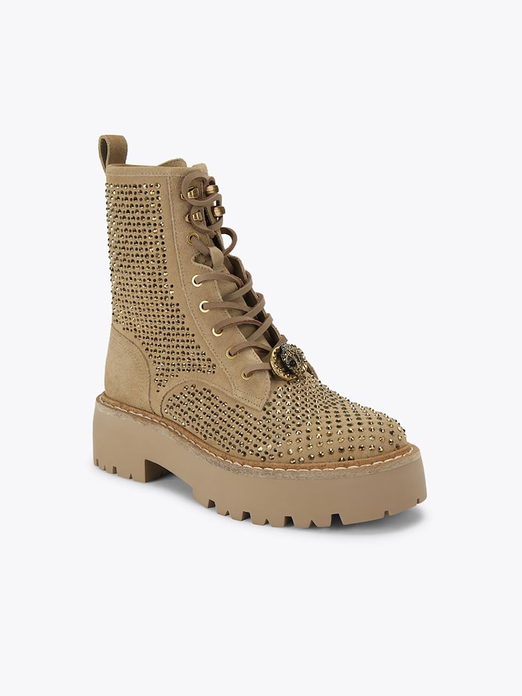Kurt Geiger London Brown Chelsea Perf Boots - Image 2 of 4 Kurt Geiger London Brown Chelsea Perf Boots - Image 2 of 4