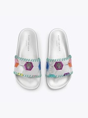 Kurt Geiger London Pink Meena Eagle Footy Sandals - Image 3 of 5