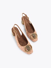 Kurt Geiger London Brown Chelsea Block Slingback Shoes - Image 2 of 4