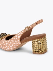 Kurt Geiger London Brown Chelsea Block Slingback Shoes - Image 3 of 4