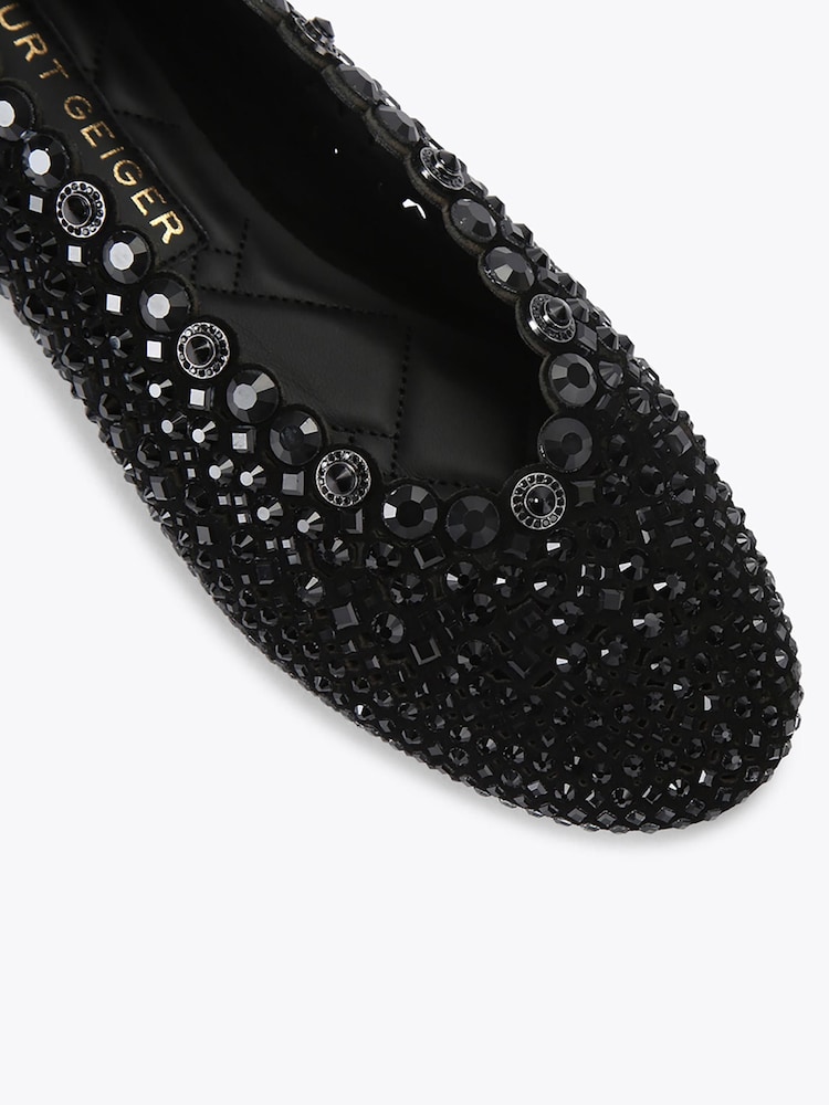 Kurt Geiger London Black Jewel Perf Ballerina Shoes - Image 5 of 5 Kurt Geiger London Black Jewel Perf Ballerina Shoes - Image 5 of 5