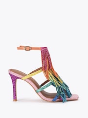 Kurt Geiger London Pink Fringe Sandals - Image 1 of 4