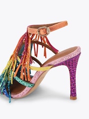 Kurt Geiger London Pink Fringe Sandals - Image 3 of 4