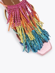 Kurt Geiger London Pink Fringe Sandals - Image 4 of 4