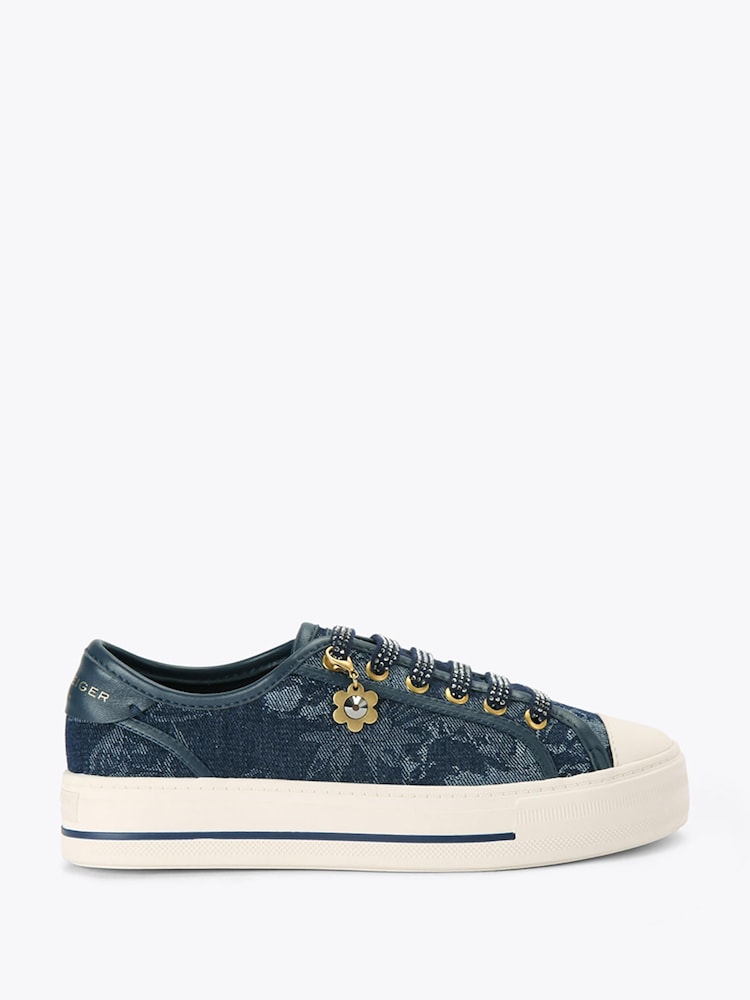 Kurt Geiger London Dark Blue Lace Up Trainers - Image 1 of 5