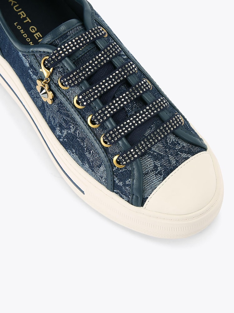 Kurt Geiger London Dark Blue Lace Up Trainers - Image 5 of 5