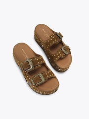 Kurt Geiger London Brown Western Buckle Platform Sandals - Image 3 of 5