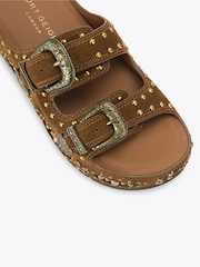 Kurt Geiger London Brown Western Buckle Platform Sandals - Image 5 of 5