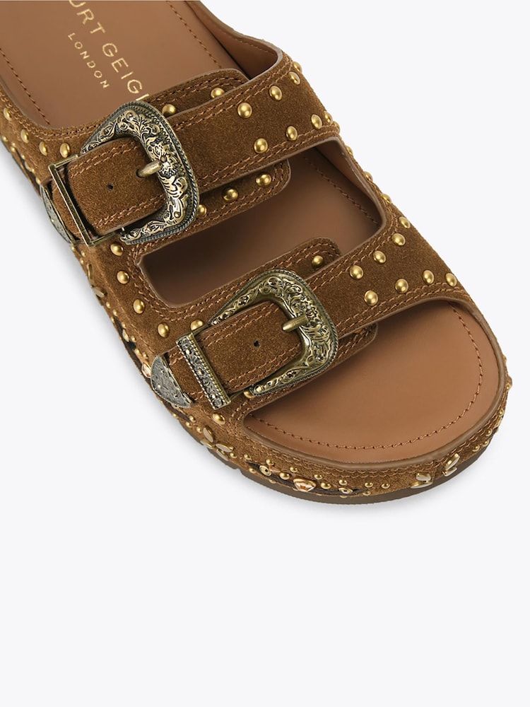 Kurt Geiger London Brown Western Buckle Platform Sandals - Image 5 of 5 Kurt Geiger London Brown Western Buckle Platform Sandals - Image 5 of 5