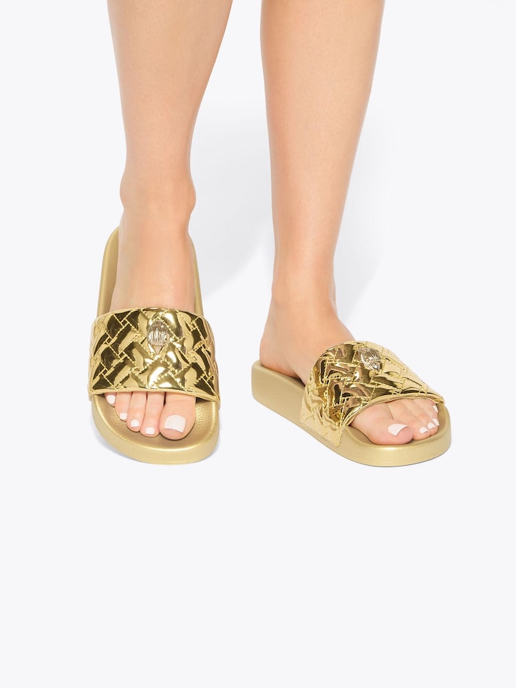 Kurt Geiger London Gold Meena Eagle Sandals - Image 2 of 5 Kurt Geiger London Gold Meena Eagle Sandals - Image 2 of 5