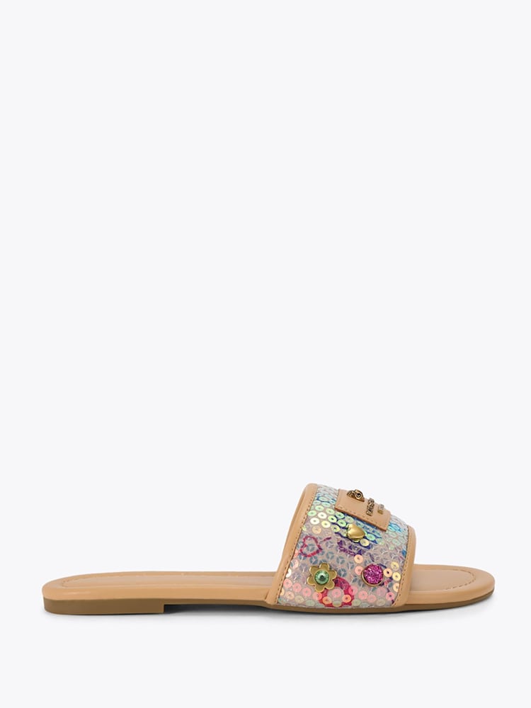 Kurt Geiger London Natural Chiswick Flat Sandals - Image 1 of 4 Kurt Geiger London Natural Chiswick Flat Sandals - Image 1 of 4