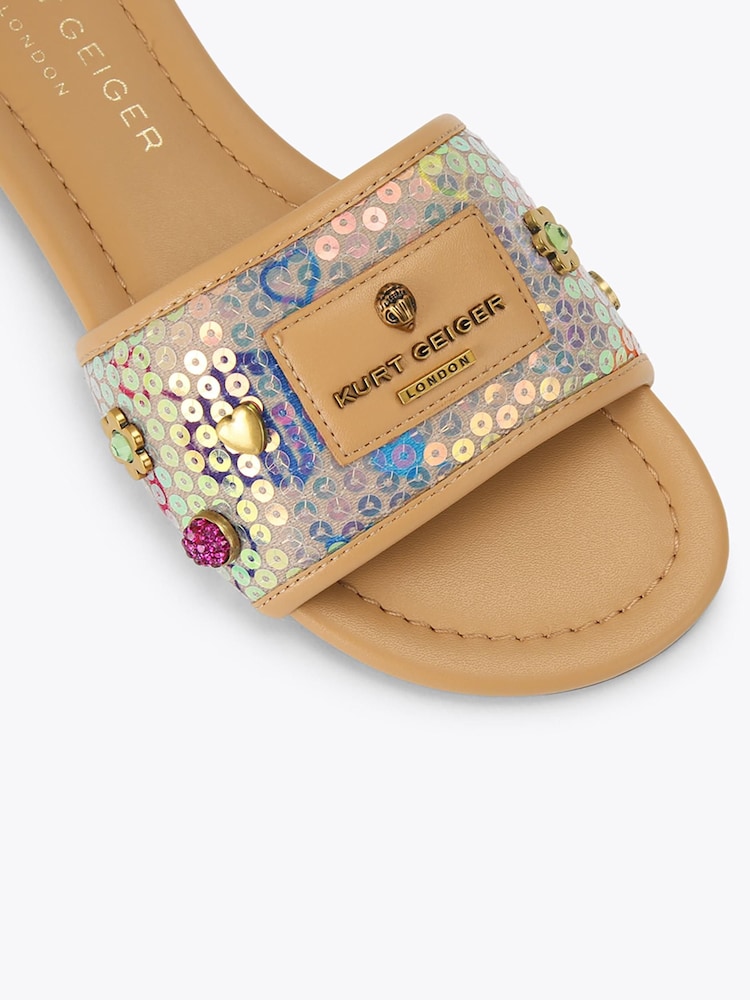 Kurt Geiger London Natural Chiswick Flat Sandals - Image 4 of 4 Kurt Geiger London Natural Chiswick Flat Sandals - Image 4 of 4