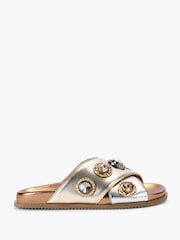 Kurt Geiger London Metallic Octavia Footbed Sandals - Image 1 of 4