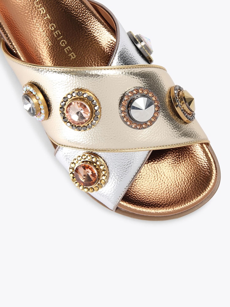 Kurt Geiger London Metallic Octavia Footbed Sandals - Image 4 of 4 Kurt Geiger London Metallic Octavia Footbed Sandals - Image 4 of 4