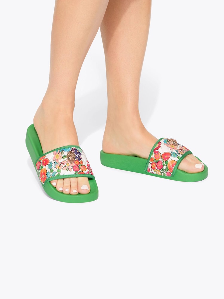 Kurt Geiger London Green Meena Eagle Sandals - Image 1 of 5 Kurt Geiger London Green Meena Eagle Sandals - Image 1 of 5