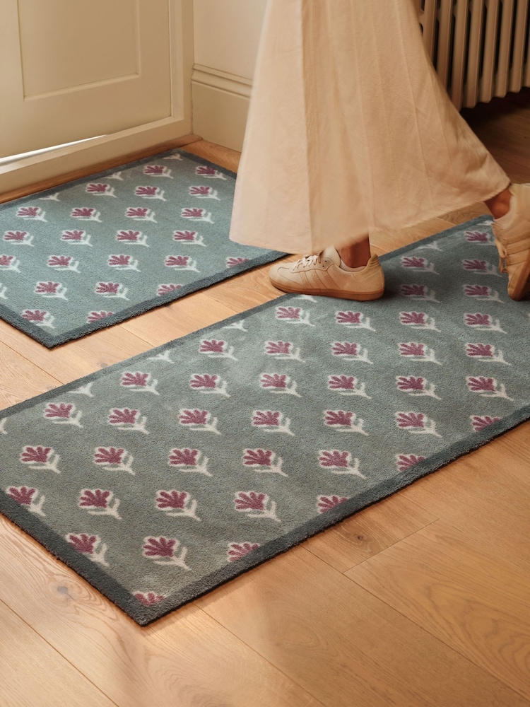 Hug Rug Green Ditsy Floral Runner - Image 1 of 5 Hug Rug Green Ditsy Floral Runner - Image 1 of 5