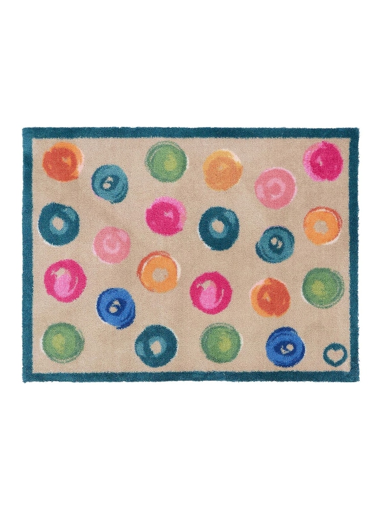 Hug Rug Beige Painted Spots Mat - Image 2 of 5