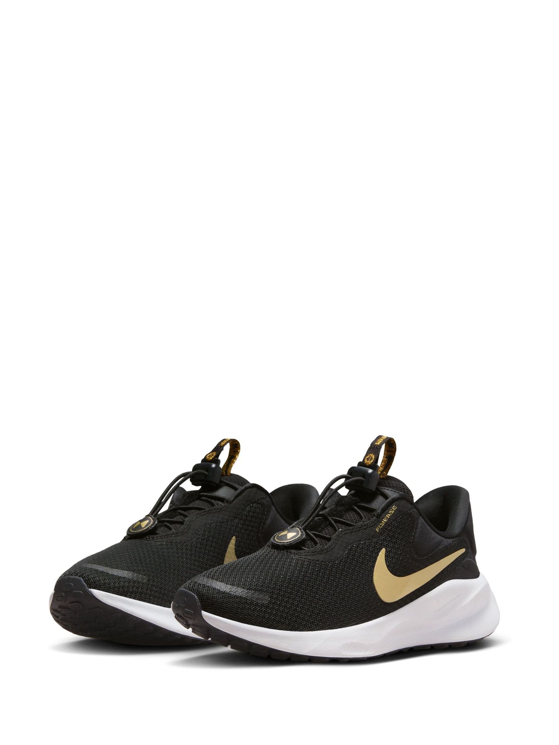 Women s nike black sunniest and gold trainers