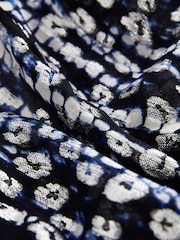 Navy Blue/Pewter Tie Front Kimono Cover-Up - Image 5 of 7