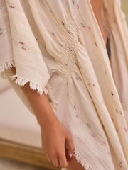 Natural Longline Kimono Cover-Up - Image 4 of 7