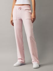 Juicy Couture Pink Classic Velour Mid Rise Pocketed Trackpants - Image 1 of 5