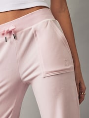 Juicy Couture Pink Classic Velour Mid Rise Pocketed Trackpants - Image 4 of 5
