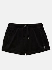 Черные велюровые шорты со стразами Juicy Couture - Изображение 1 из 6