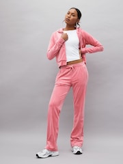 Juicy Couture Velour Straight Leg Trackpants With Diamante Branding - Image 2 of 4