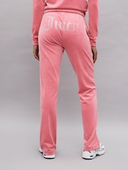 Juicy Couture Velour Straight Leg Trackpants With Diamante Branding - Image 3 of 4
