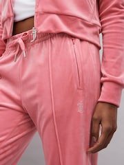 Juicy Couture Velour Straight Leg Trackpants With Diamante Branding - Image 4 of 4