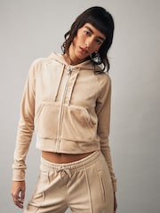 Juicy Couture Blue Velour Zip Through Hoodie With Diamante Branding - Image 2 of 4