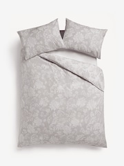 Grey Floral Duvet Cover and Pillowcase Set - Image 4 of 4