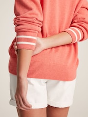 Joules Break Point Coral Knitted Tennis Jumper - Image 5 of 6
