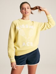 Joules Break Point Yellow Knitted Tennis Jumper - Image 1 of 6