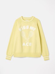 Joules Break Point Yellow Knitted Tennis Jumper - Image 6 of 6