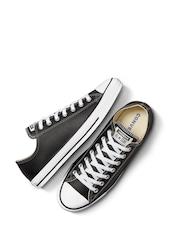 Converse Black Leather Chuck Taylor All Star Low Trainers - Image 12 of 21